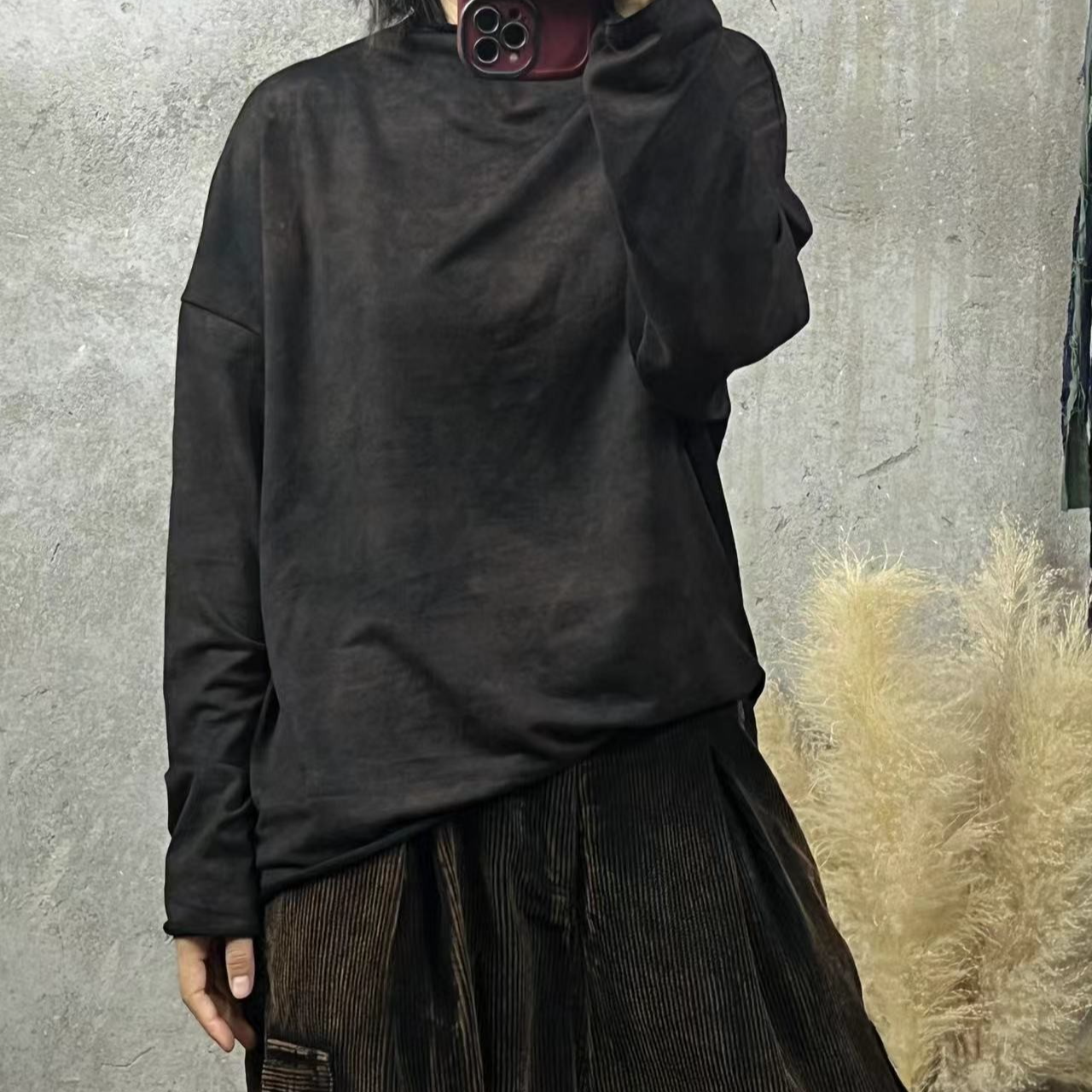 HZ 818 脏脏染微领棉棉带弹力打底衫（胸围120 衣长65）