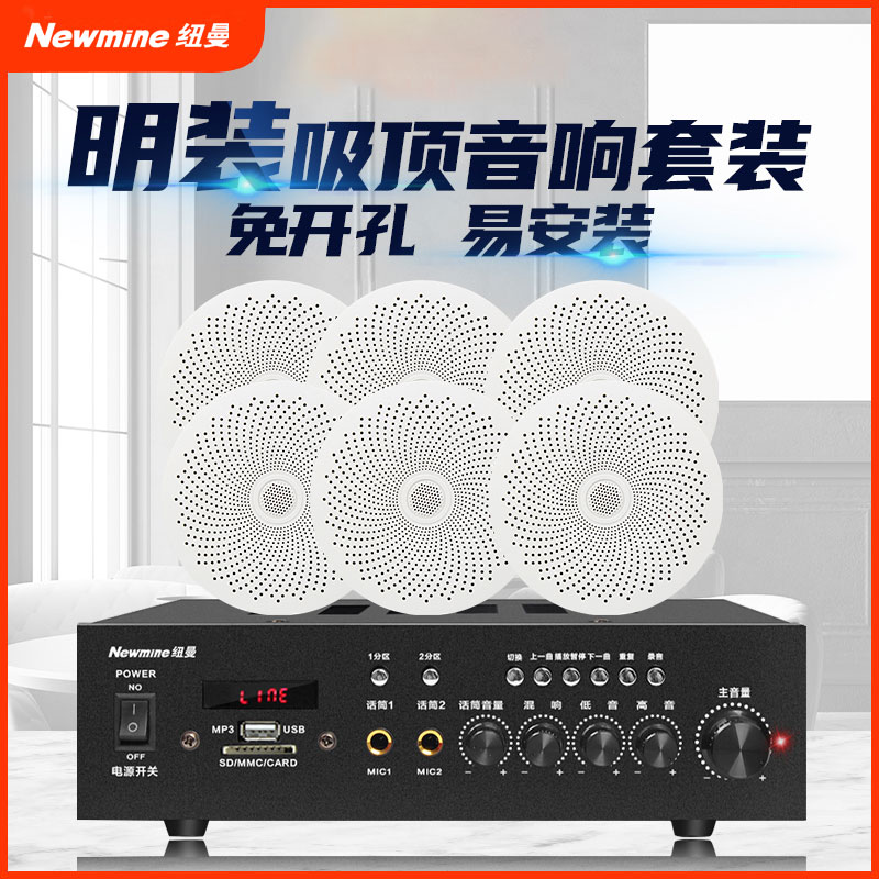纽曼ND-10明装吸顶音响无线蓝牙校园广播商场超市餐厅嵌入式喇叭