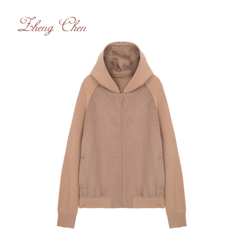  （高端黑标）100蒙古白羊绒拼接飞行员夹克 Y-K96115