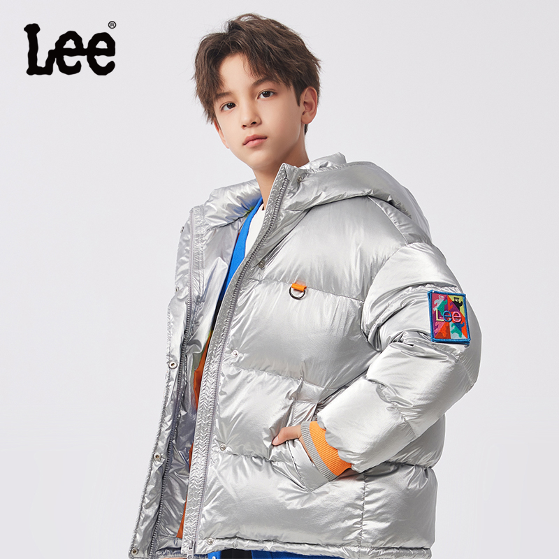 Lee儿童羽绒服冬季新款短款连帽保暖好羽绒外套加厚抗寒男童女童