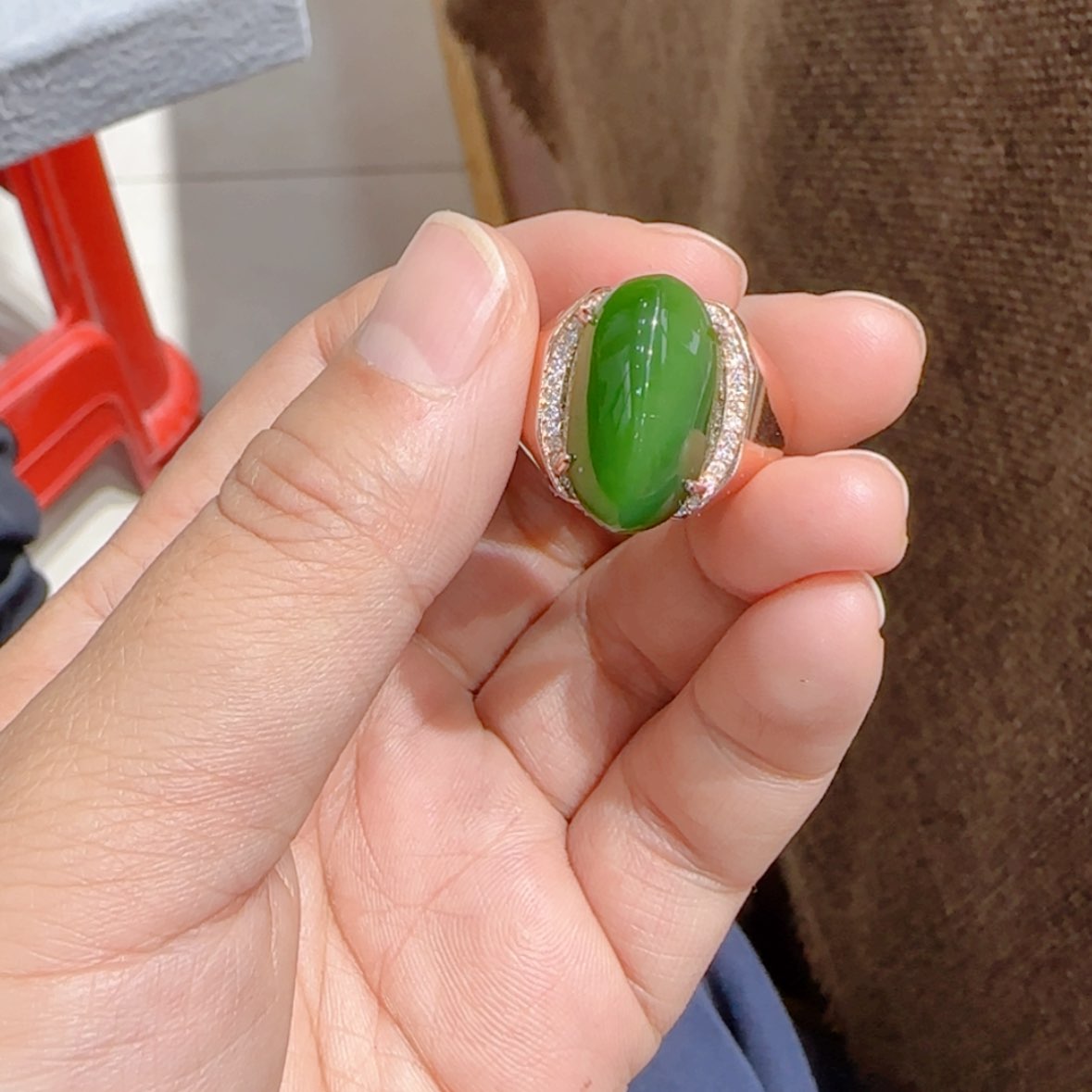 【闪购商品】和田玉戒指银S925镶嵌