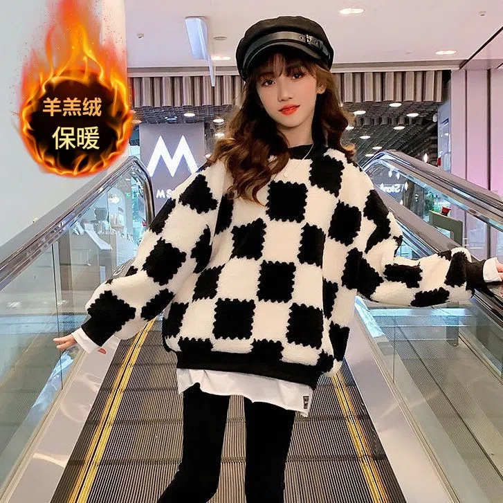 巴拉巴拉女童卫衣秋冬款加绒加厚儿童上衣冬季2023新款冬装洋气网