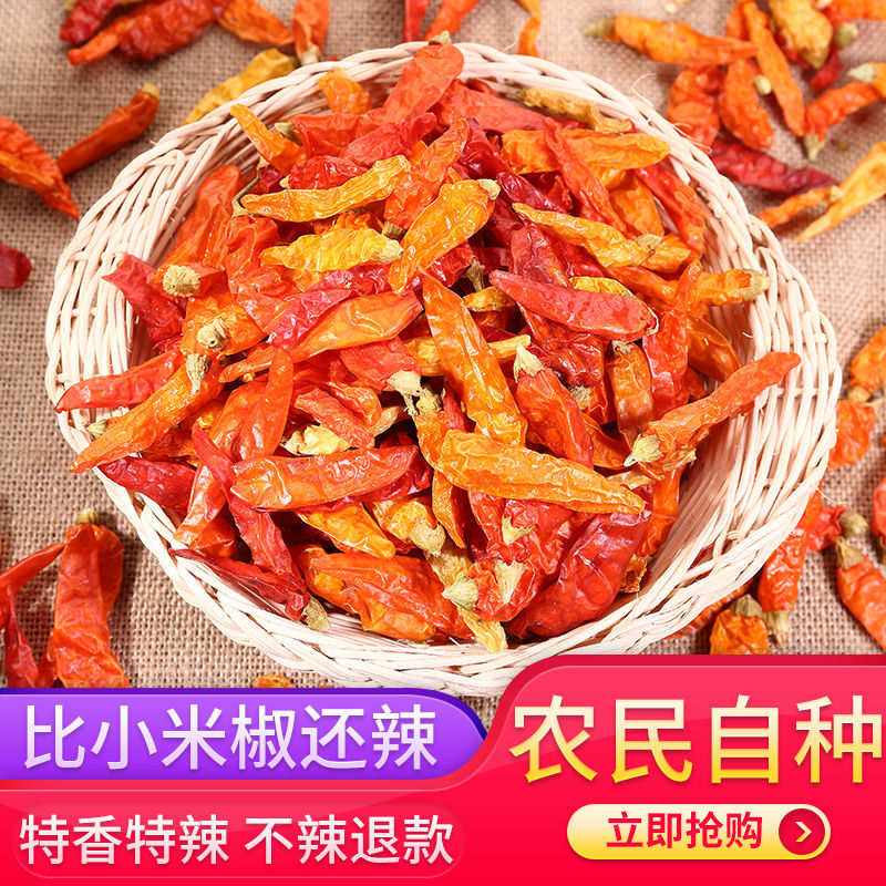 小扬哥甄选}湖南汝城超香特辣小米椒黄干辣椒王魔鬼巨辣野山椒农