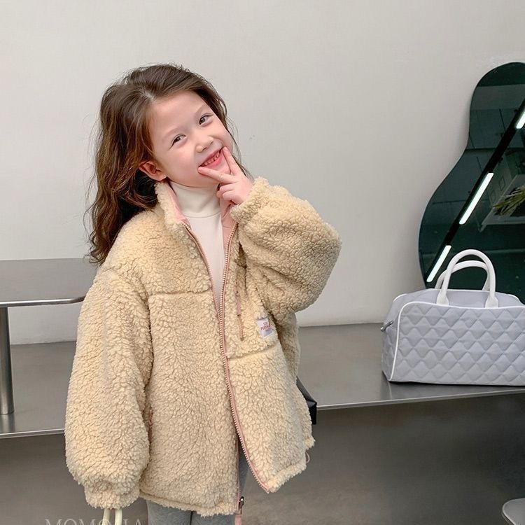 【小扬哥推荐】女童棉服2023秋冬新款儿童洋气加绒外套宝宝双面穿