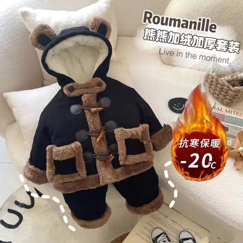 【小扬哥推荐】男童冬季睡衣三层夹棉法兰绒宝宝家居服加厚珊瑚绒