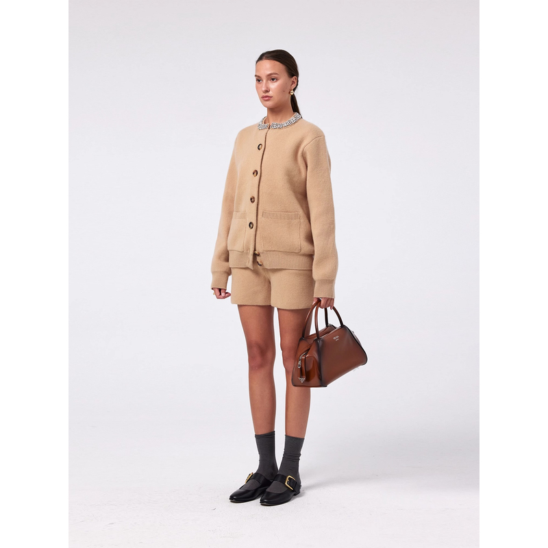 YIMAIMAI克拉千金｜进口澳洲港钻针织夹克外套针织短裤