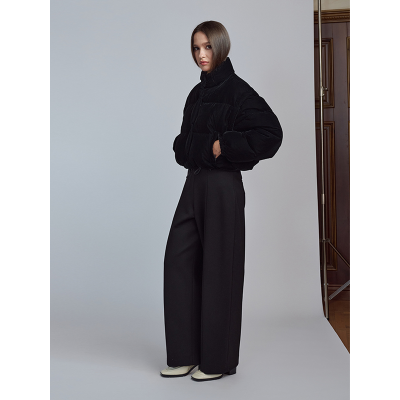 YIMAIMAI 百搭王者 立体感弧形弹力高腰弯刀香蕉裤