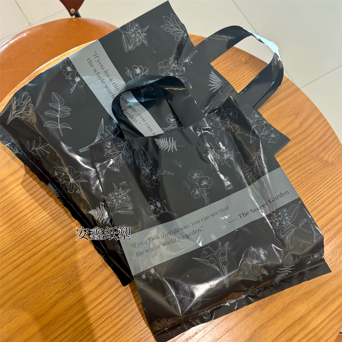 网红花海手提袋竖版服装店袋子加厚包装袋子礼品袋塑料袋胶袋定制