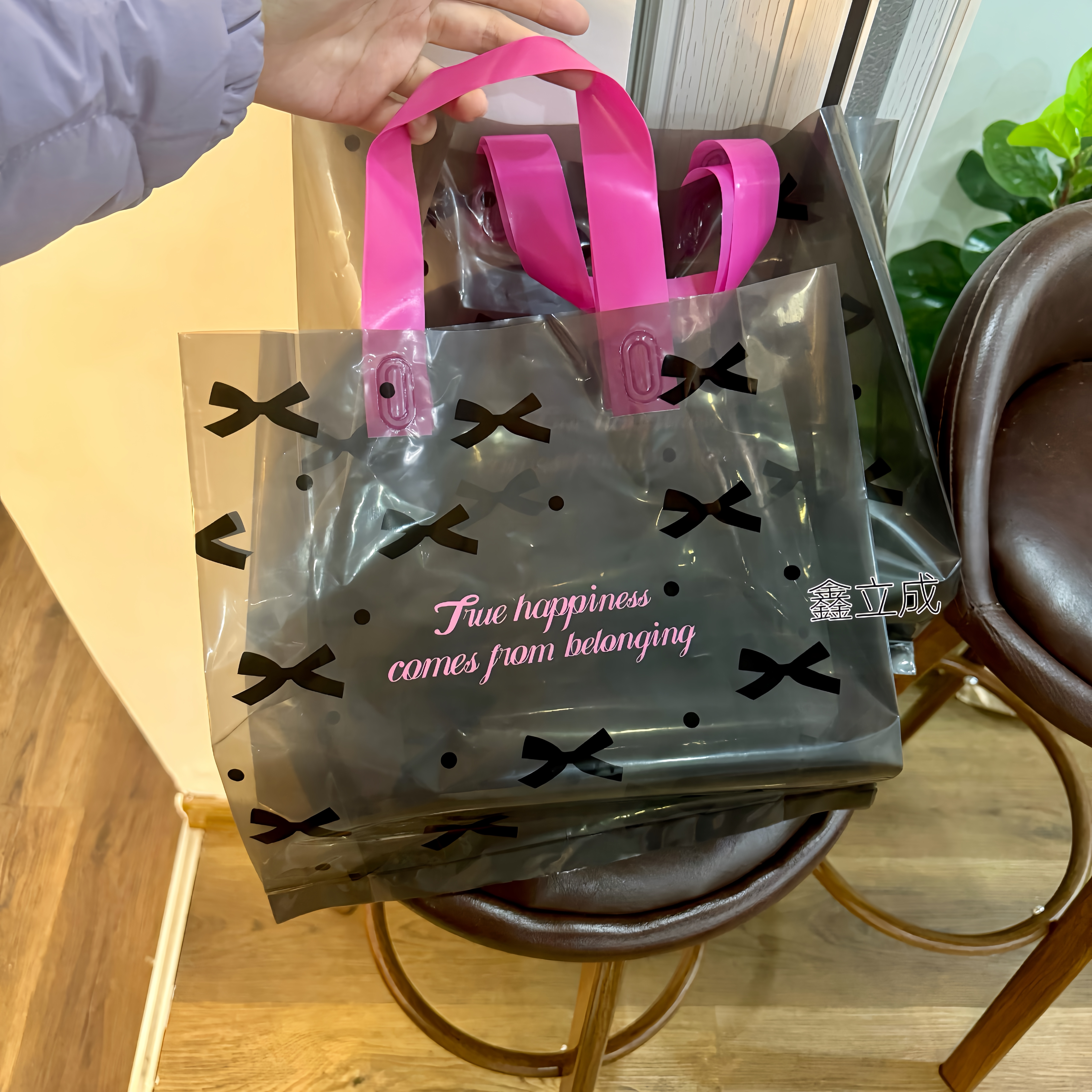 芭蕾风蝴蝶结塑料袋服装店袋子礼品袋手提袋衣服包装袋购物袋定制