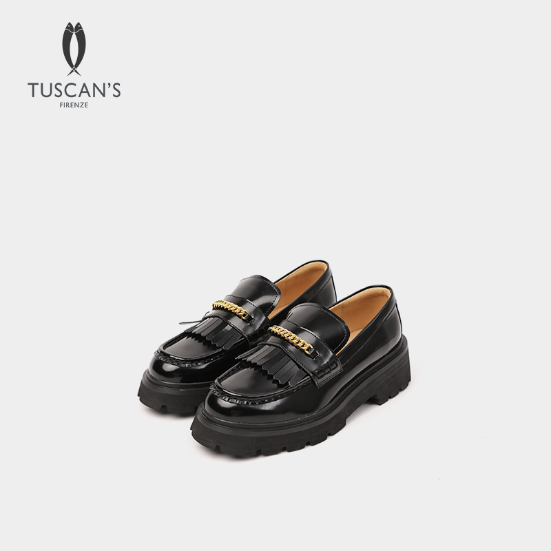 【轻奢】TUSCAN'S厚底乐福鞋时尚休闲百搭女鞋复古新款英伦风TS时代