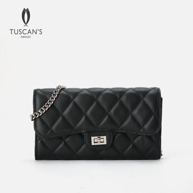 TUSCAN'S时代双鱼链条单肩斜挎包休闲百搭羊皮女包