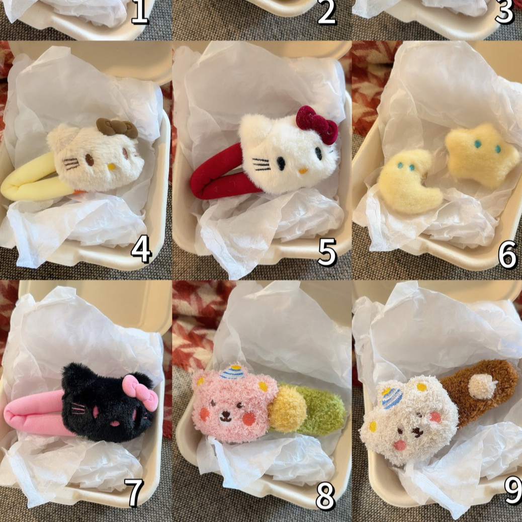 【任选3】发箍BB夹大号毛绒绒卡通发夹合集ins秋冬掰掰夹