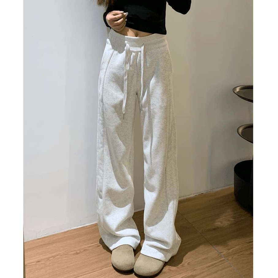 2025新款春秋薄款阔腿运动裤女卫裤直筒窄版香蕉裤休闲裤高腰裤子
