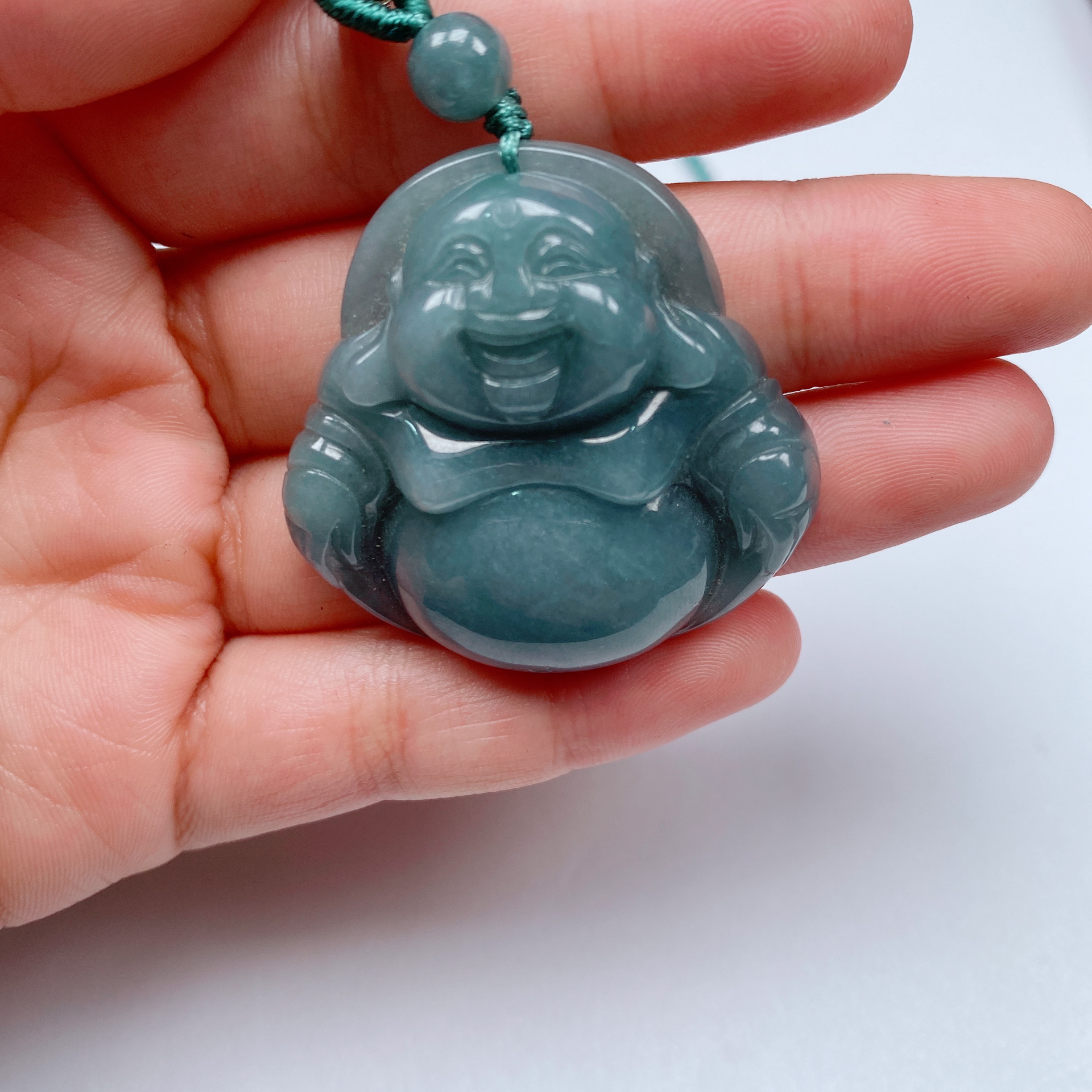 天然翡翠佛公吊坠