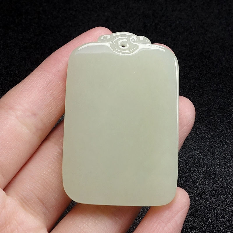 天然和田玉男女同款无事牌牌头雕刻时尚男士百搭大气平安无事玉牌