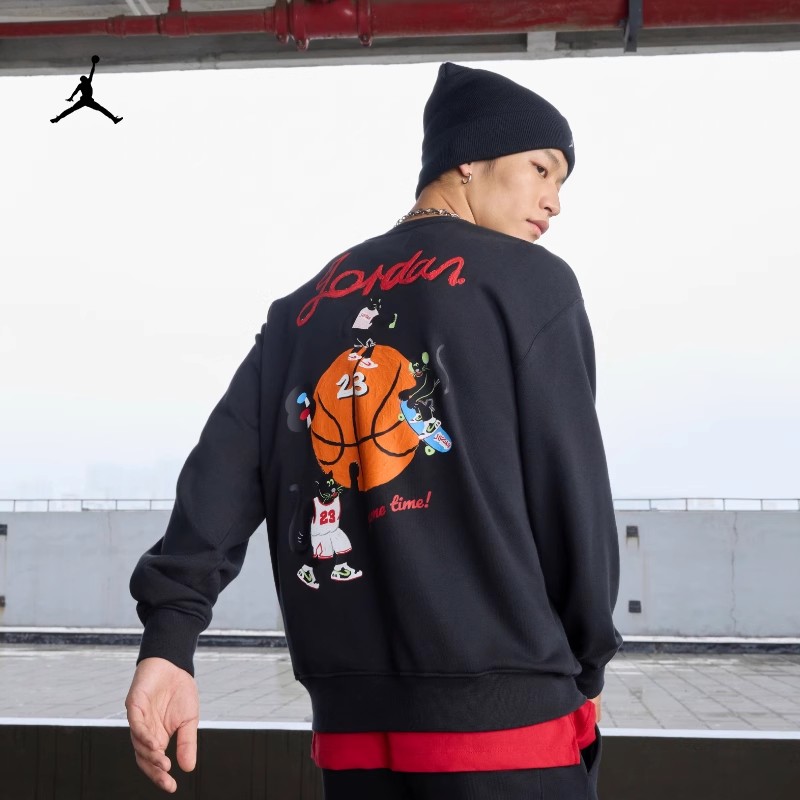 Jordan耐克男子法式运动衫冬季新款圆领卫衣HV1750-010