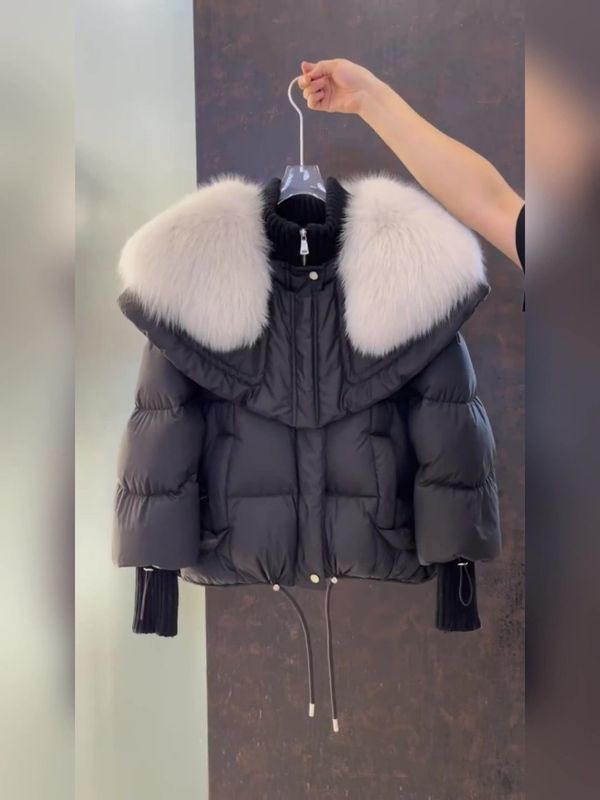 波司澄羽绒服冬季新款欧货爆款平湖高级感超好看小香风黑色短款羽