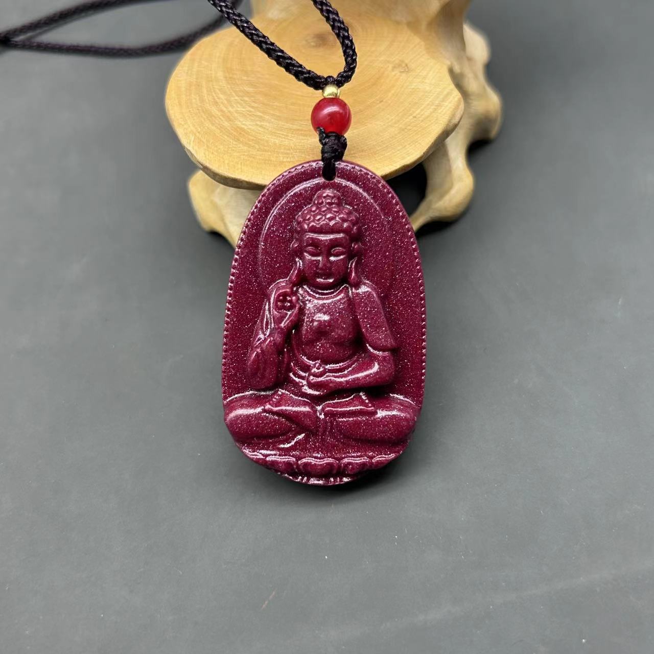 含辰砂工艺品GS089-紫金雕刻八大守护吊坠