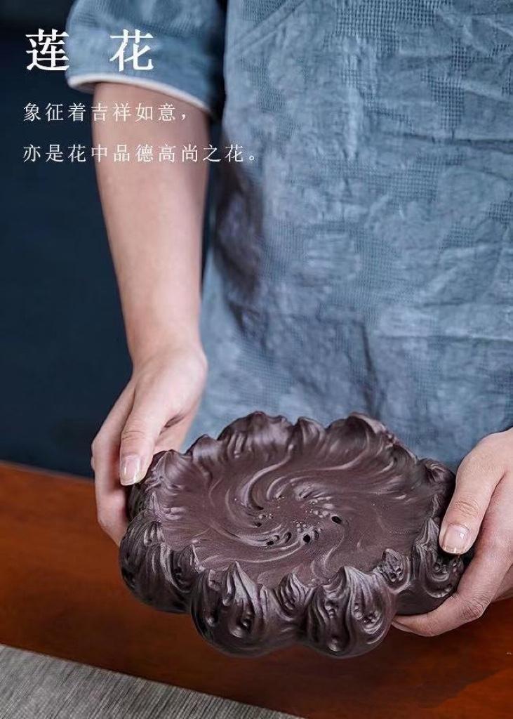 杨湛排水大号紫砂火焰壶承干泡茶托盘干泡盘茶具家用干泡台壶托