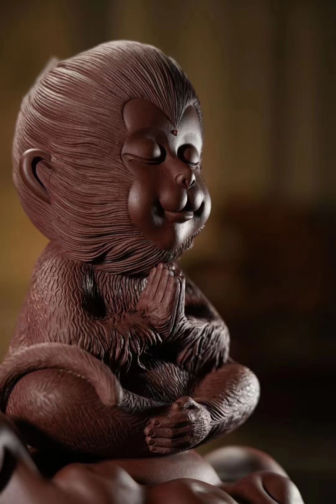 宜兴原矿紫砂刘朋灵猴茶宠摆件