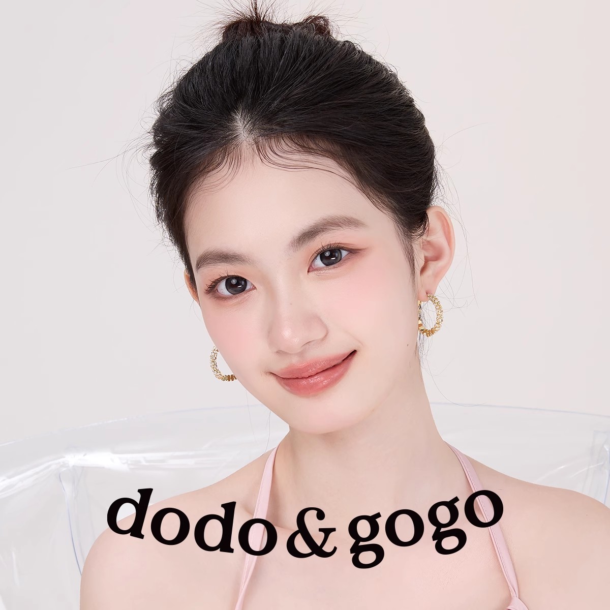 DODOGOGO 合金合成锆石耳饰 碎银子圈圈耳环小众轻奢素圈耳扣耳饰