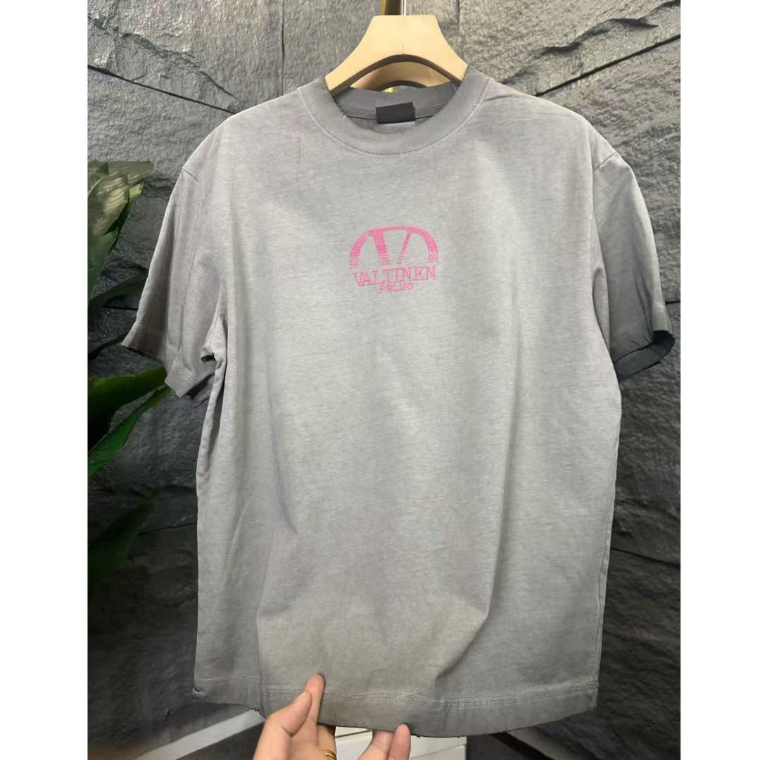 T恤男士纯棉重磅休闲灰色设计师印花时尚百搭圆领短袖