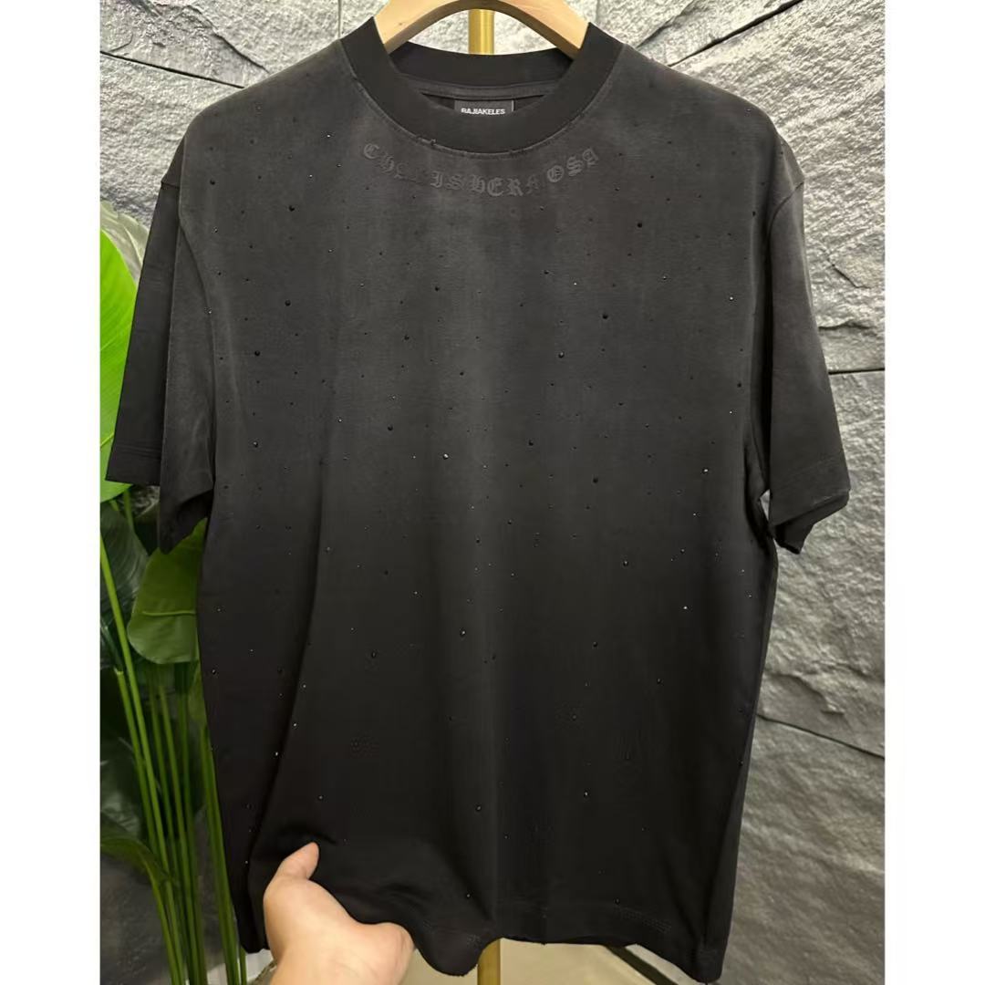 T恤男款针织休闲黑色圆领设计师潮流轻奢8808