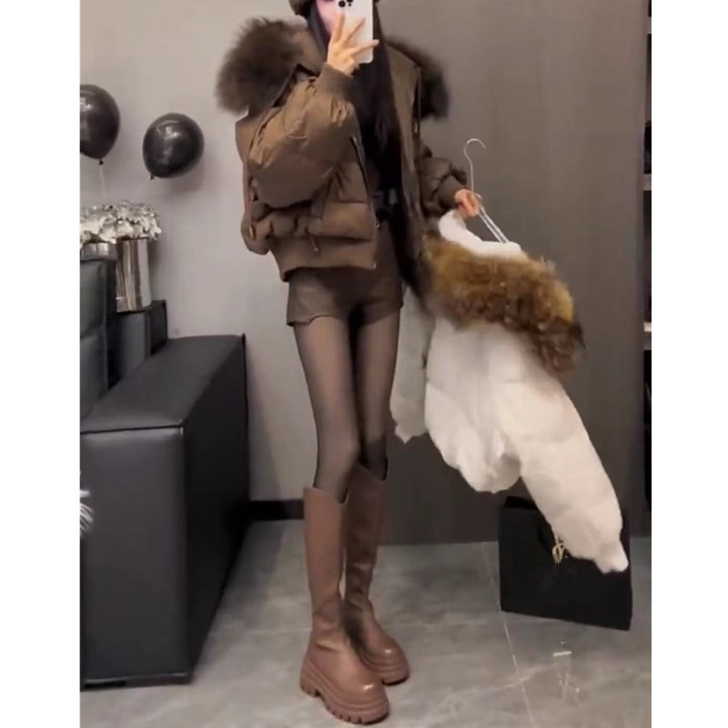 2023冬季新款韩版洋气毛领宽松短款棉服外套时尚