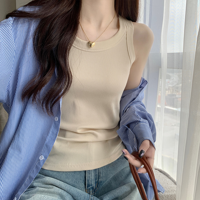 啄木鸟春夏季工字吊带防走光小背心女西装内搭外穿遮副乳打底弹力