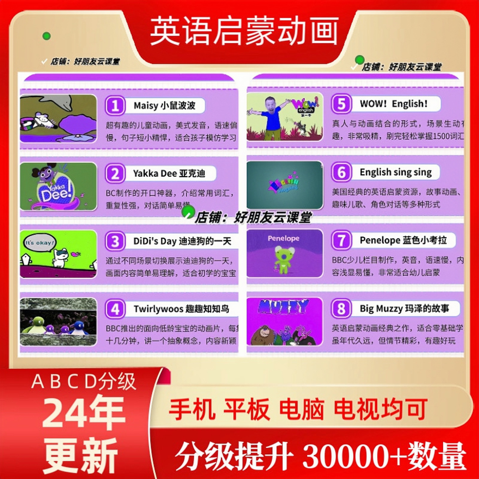 （老师推荐）24年更新30000+英语启蒙动画零基础口语练习