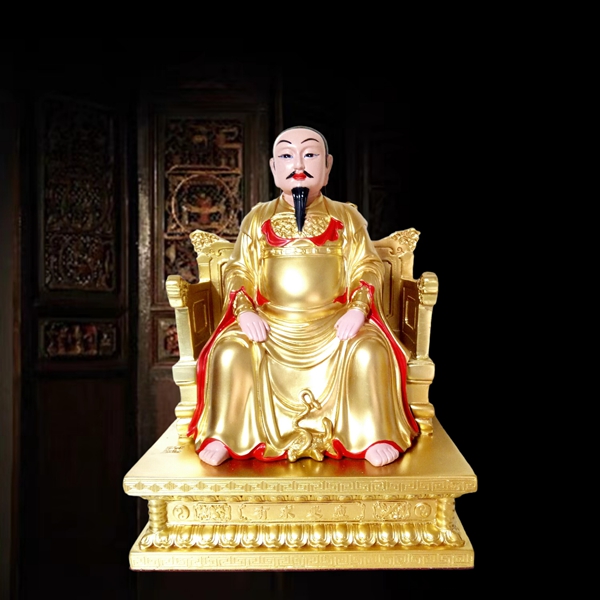 武当鎏金真武大帝玄天上帝披发祖师摆件玉金尊神荡魔天尊家用摆件