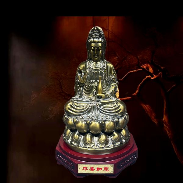 武当山手办观音青铜红铜家居门店开业办公室乔迁送礼工艺品摆件