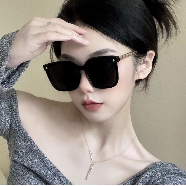 新款太阳镜链条腿墨镜专用显瘦防晒大脸显小男女高级感2302ins
