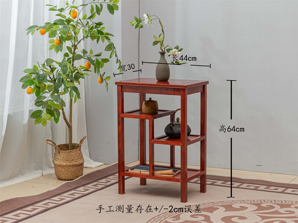 多功能置物架花盆架茶水几新中式客厅家用简约茶边柜茶水台