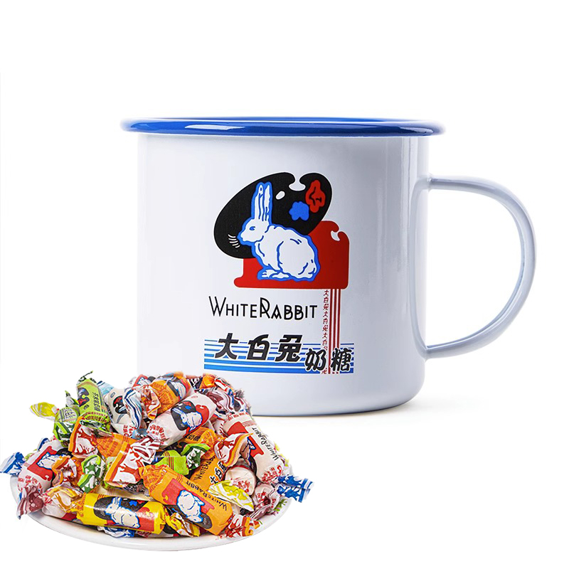 大白兔 奶糖Logo搪瓷杯/缸原味奶糖混搭食用糖果小零食礼物