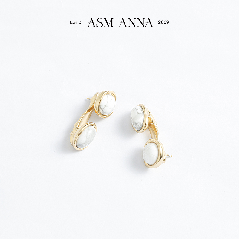 合金无非金属耳饰 ASMANNA/高奢银白耳环925银A2308ASP077