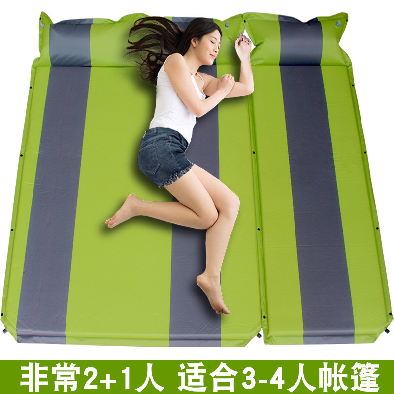 户外2-3-4双人加厚加宽自动充气垫子帐篷防潮垫露营睡垫午休床垫