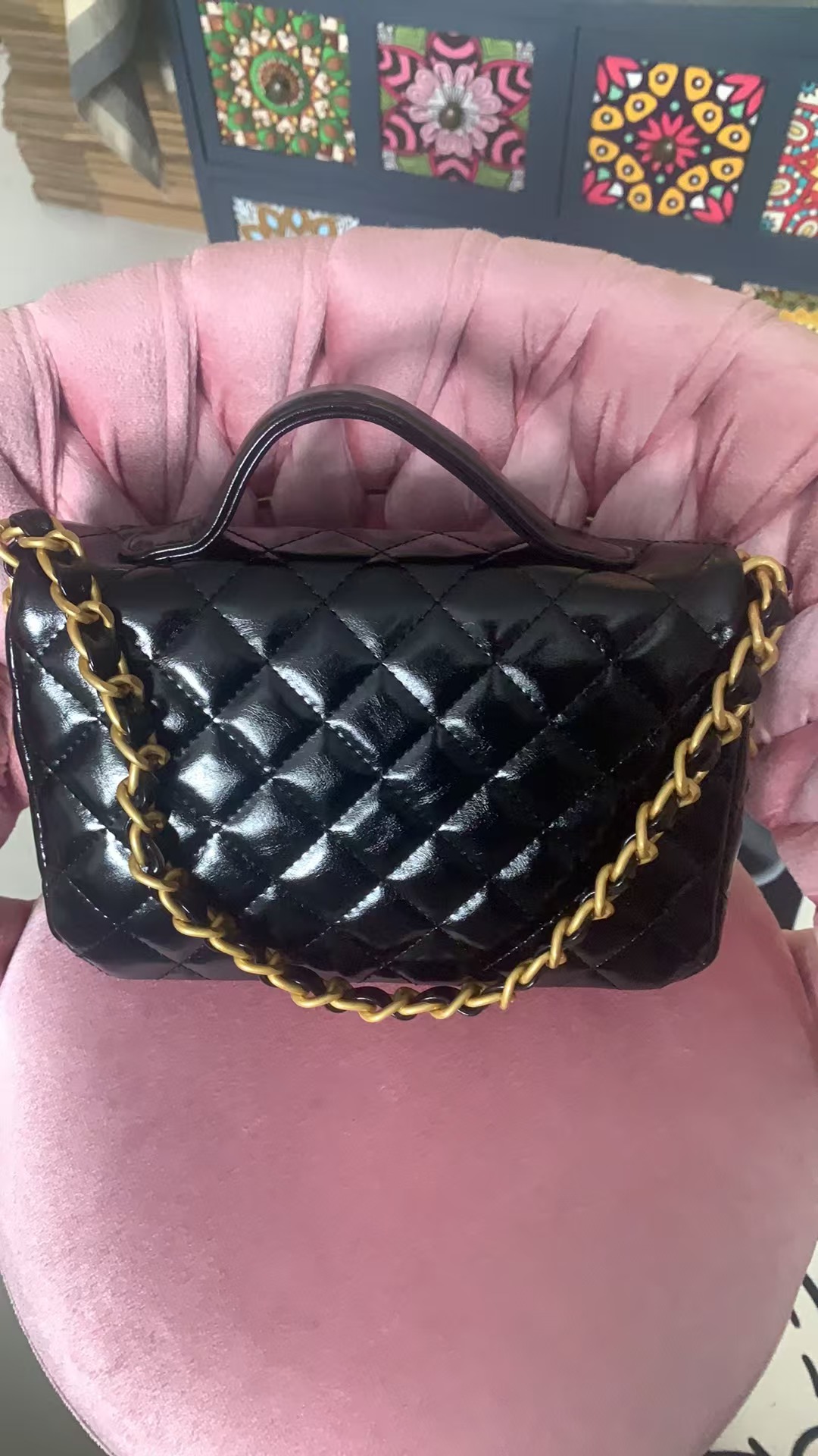 YNPOYNPO手工真皮女包菱格双口袋红黑棕色10695