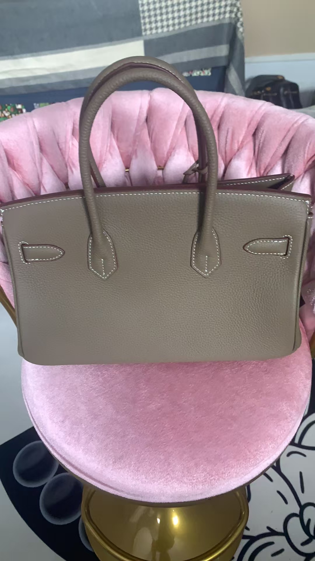 无品牌YNPOA手工打造真皮女士包时尚新A10860大象灰色30cm长款