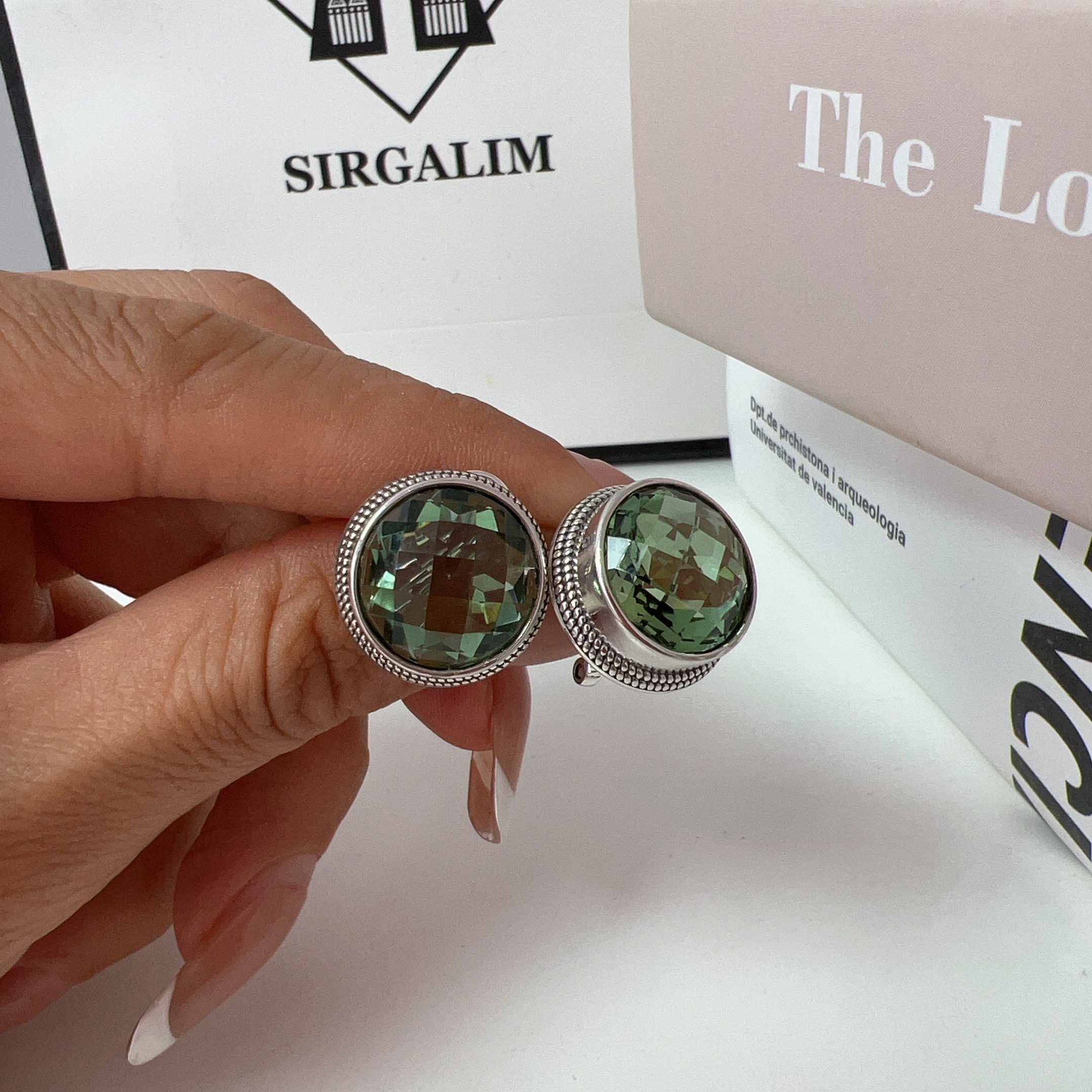 925银仿水晶耳饰 SIRGALIM银饰  水晶经典耳钉