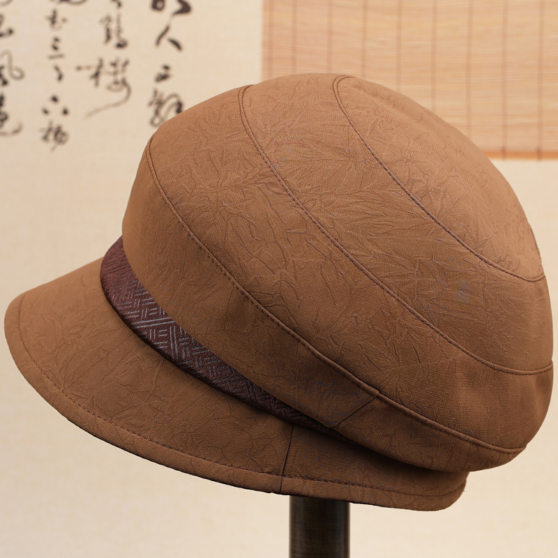 春秋季中老年人帽子女士妈妈盆帽薄款防晒渔夫帽休闲老人奶奶布帽