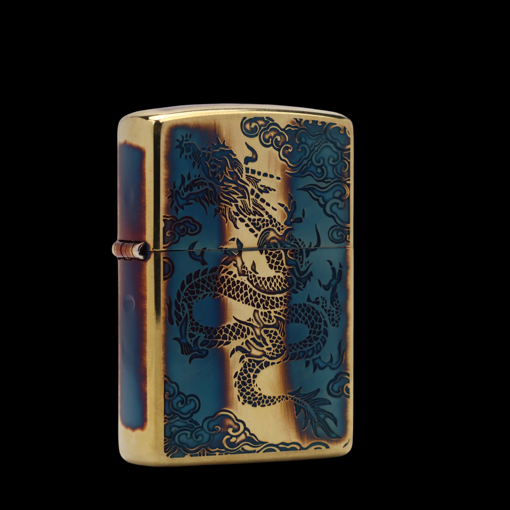 ZIPPO打火机日版ZBT-3-35d烧金烤蓝龙腾祥云男士复古防风TC9920XJ