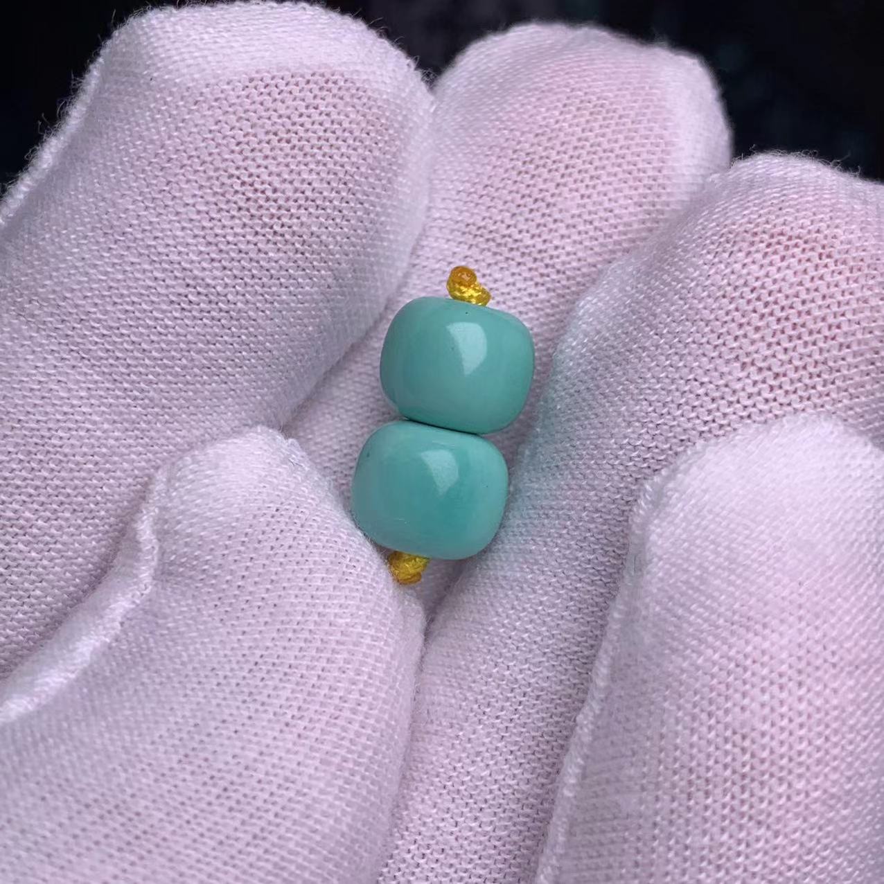 【10mm果冻绿老型一对】腰珠顶珠配珠配饰（盘玩走老油绿）多样性发货