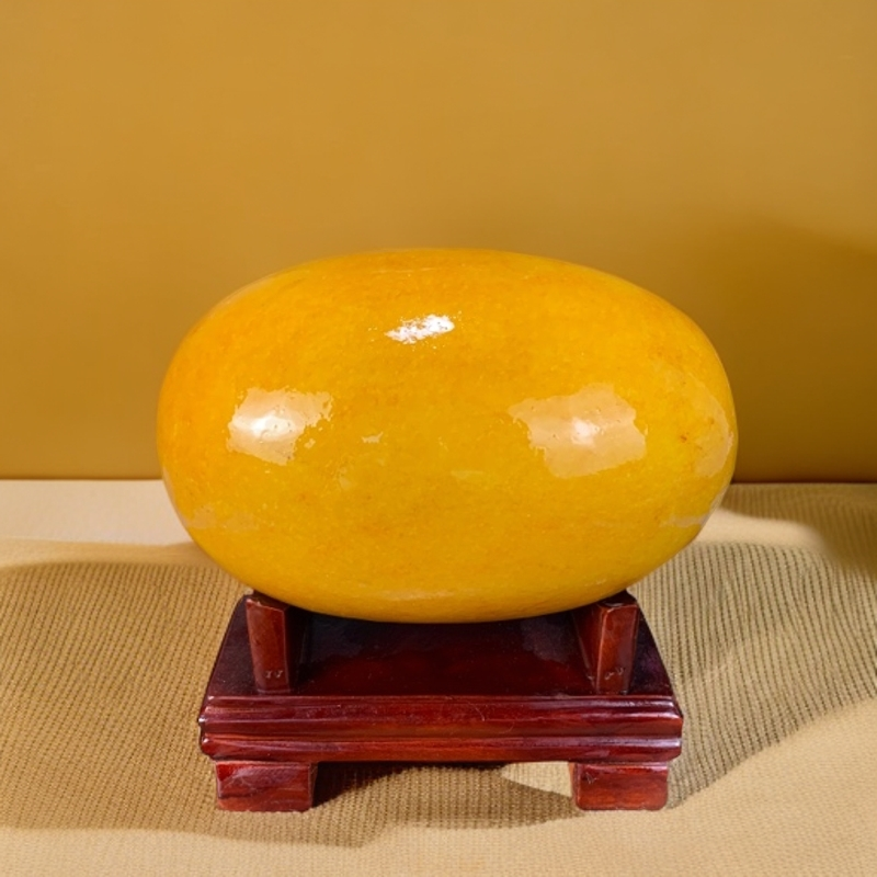 家居饰品，福瓜抛光摆件柜台办公石头礼品祈福工艺品新中式