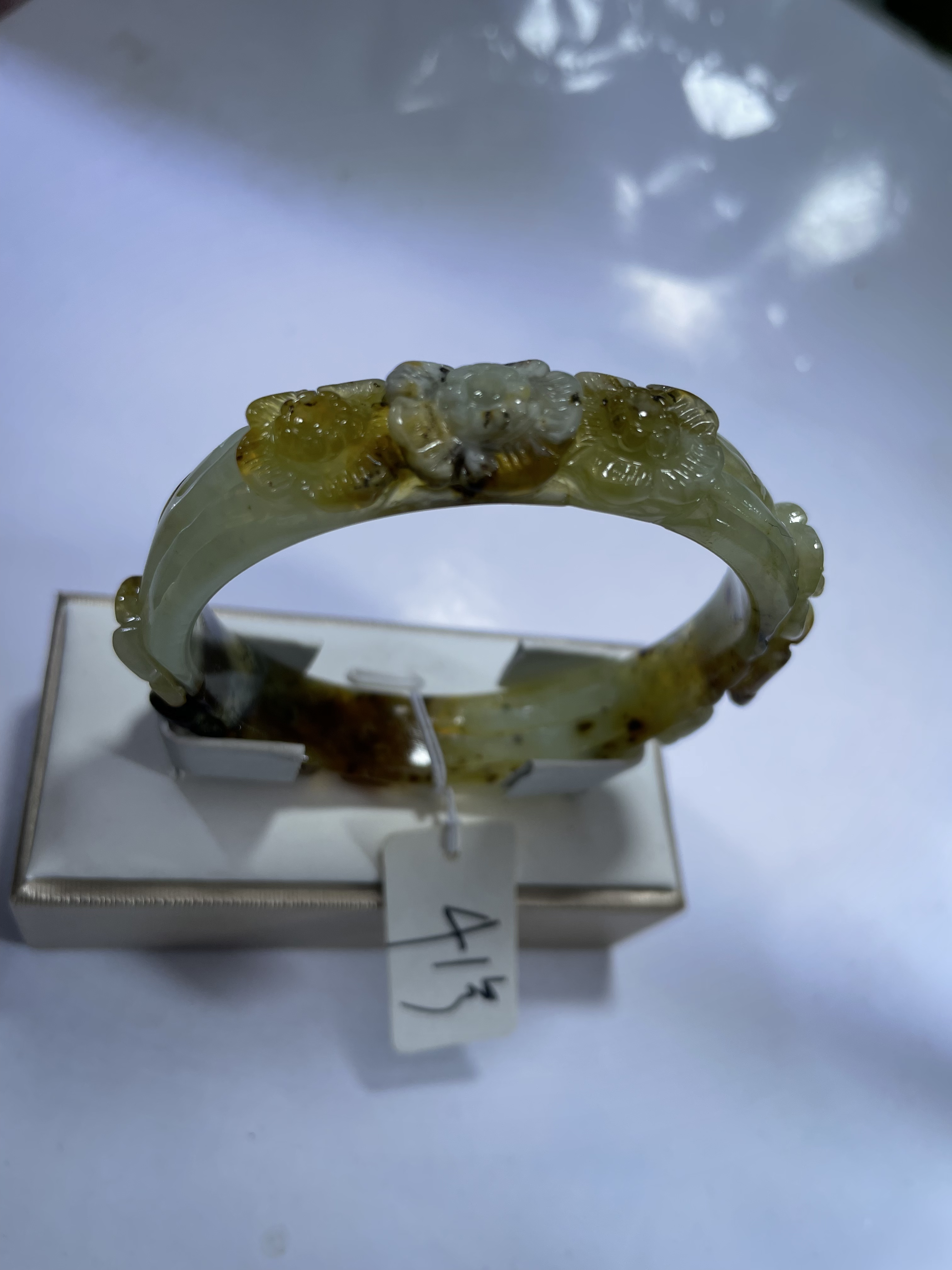 岫玉玉石王花玉三色玉58口径41号