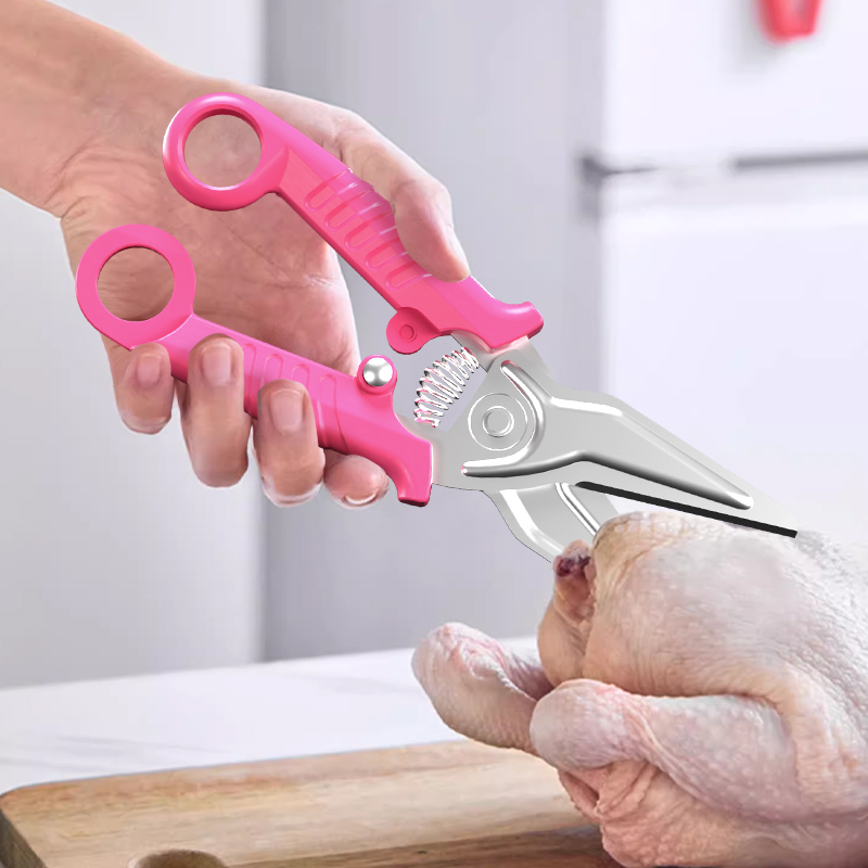 温仑山X芭比联名厨房剪刀家用杀鱼鸡鸭鹅骨头不锈钢食物剪子磁吸
