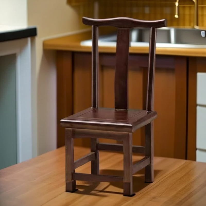 新中式乌金木实木家用客厅牛角儿童矮椅子小凳实木椅简约凳子    