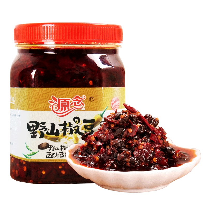 源念野山椒豆豉酱香辣风味豆豉辣椒酱调料下饭炒菜拌饭即食1000g