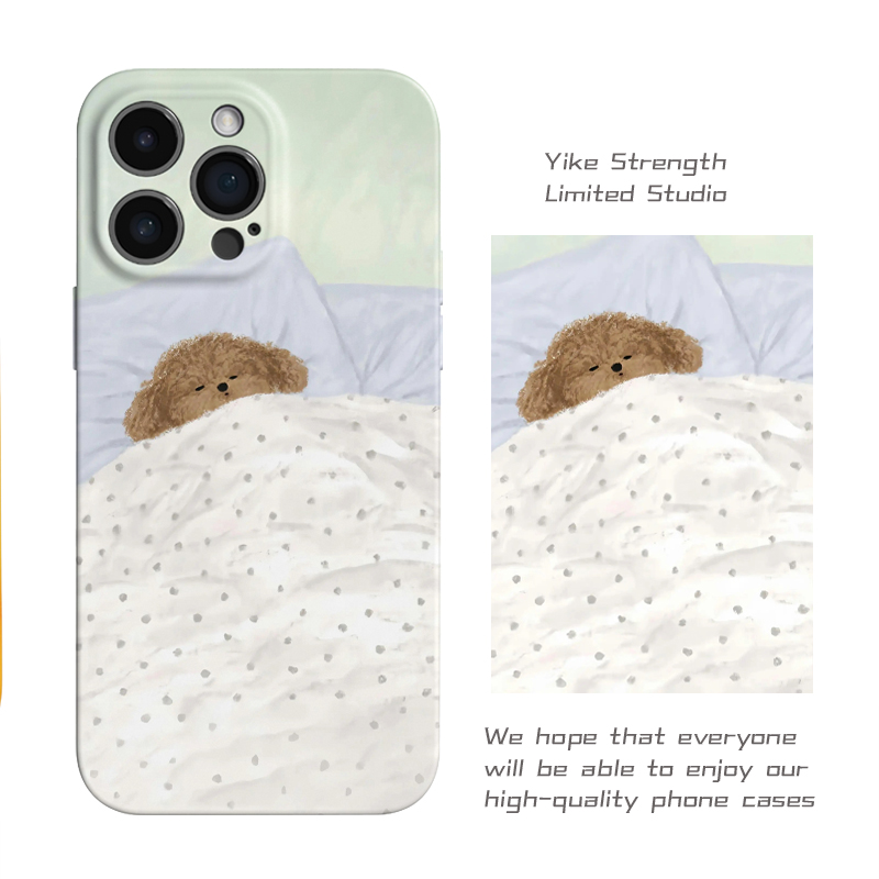 睡梦小狗ins菲林壳适用iphone苹果16pro小众可爱手机壳VIVO华为