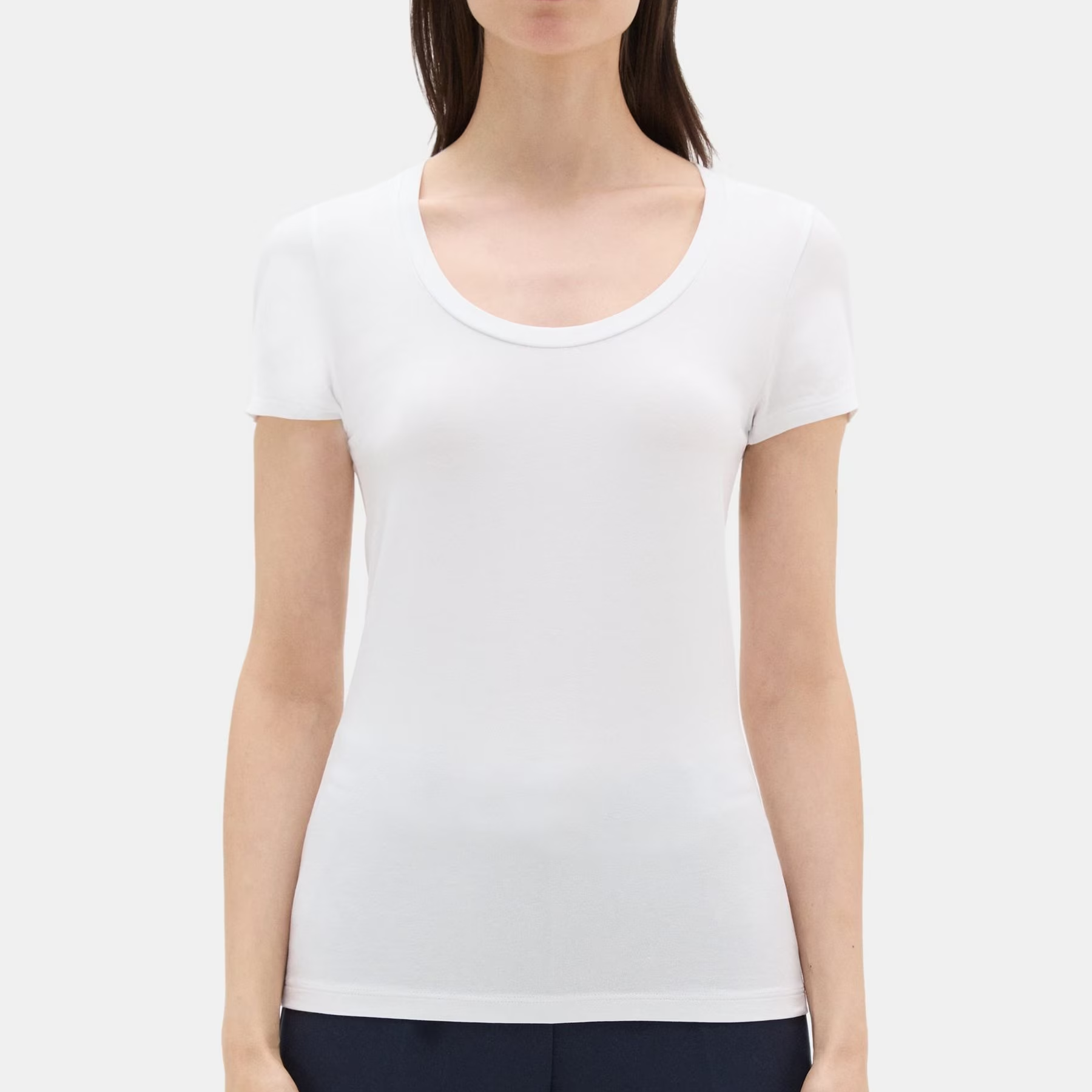 THEORY美国直邮 Juin2经典基础大圆领高弹T恤G014533R